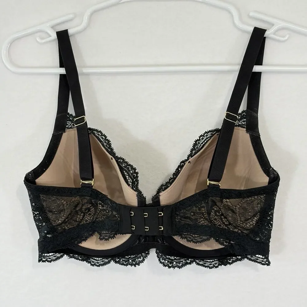 Thirdlove 24/7 Lace Balconette Bra Black Size 32F Underwire